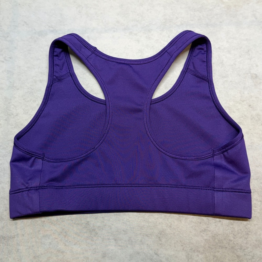 Nike Dri-Fit Racerback Medium Support Girls Large‎ (XS) Purple Swoosh Sports Bra - Picture 4 of 7